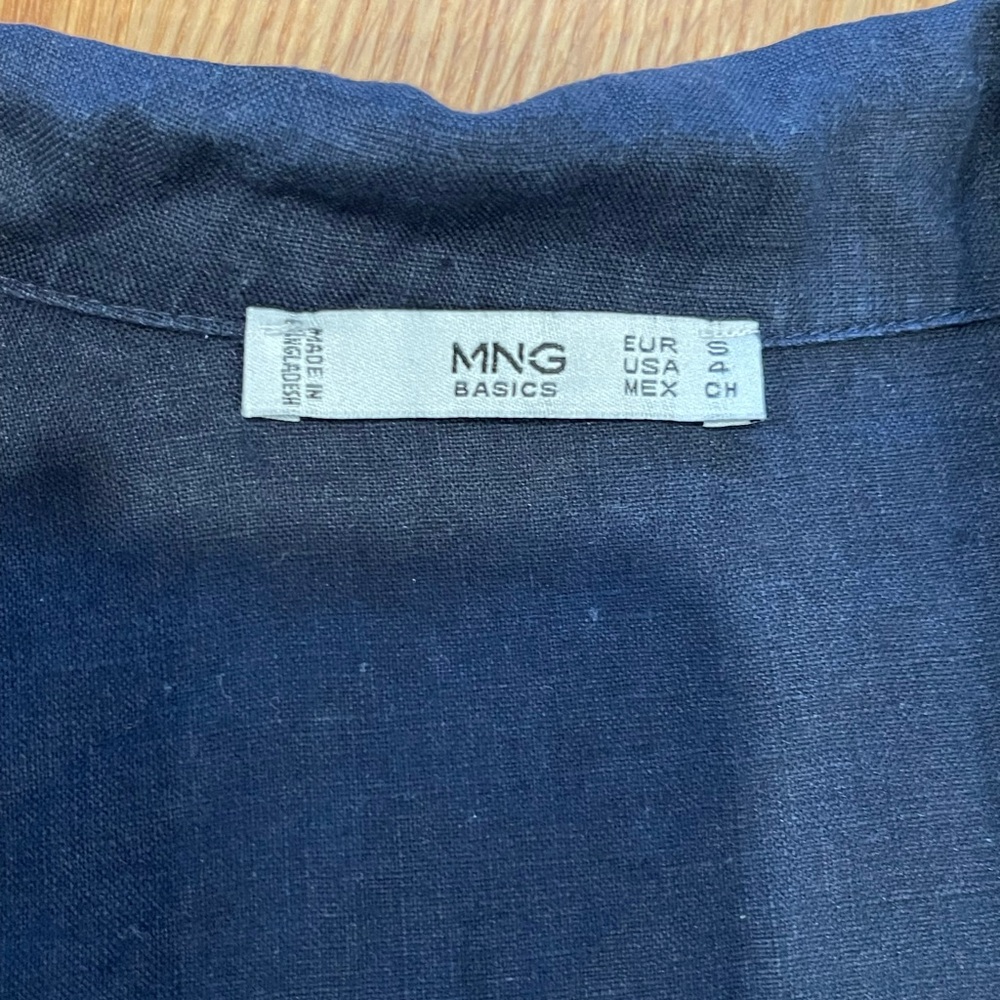 Mango MNG blue linen button up dress 4 - Picture 5 of 7